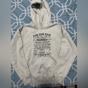 Gray Pullover Nurse Hoodie Gildan Size Medium
